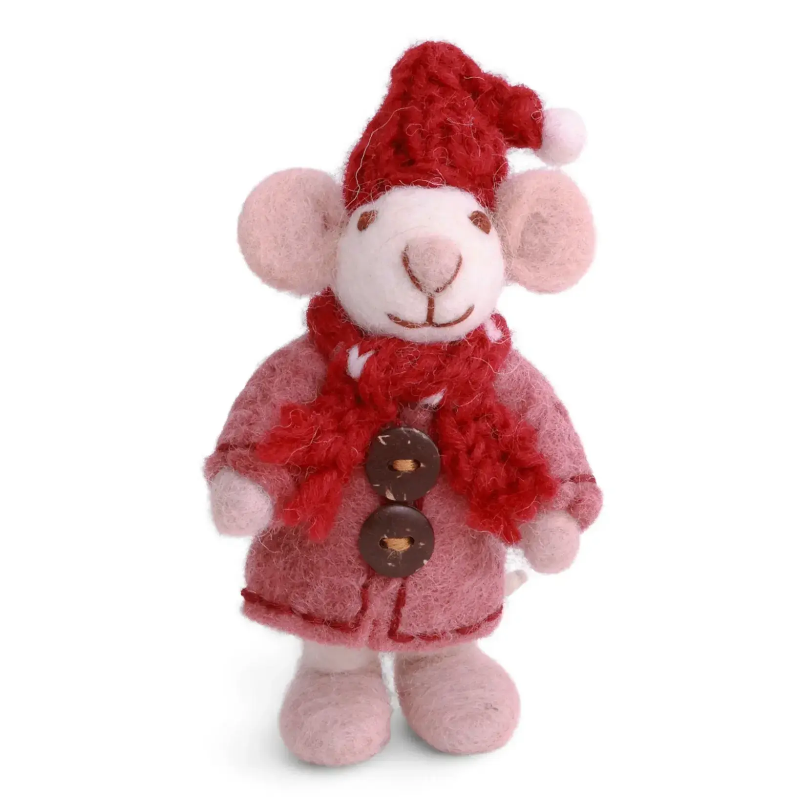 Gry & Sif Gry & Sif mini witte Muis met roze jas