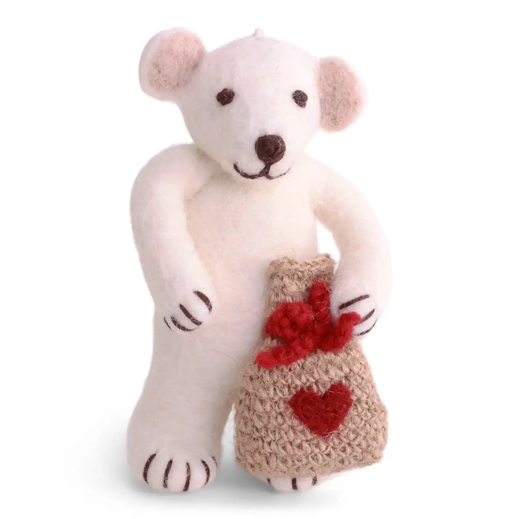 Gry & Sif Gry & Sif witte ijsbeer met jute zak