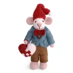 Gry & Sif Gry & Sif witte Muis met rode muts en hart