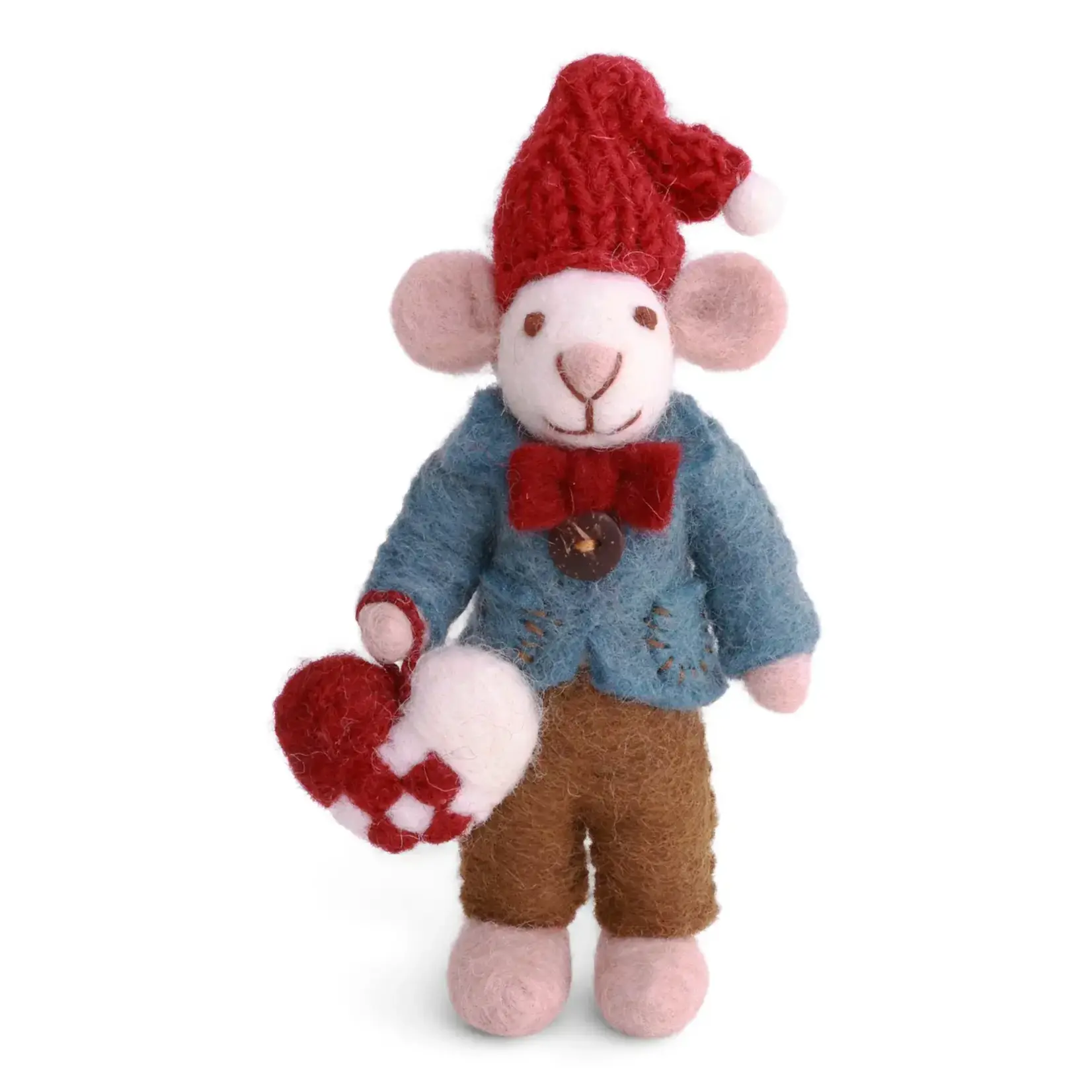 Gry & Sif Gry & Sif witte Muis met rode muts en hart
