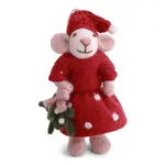 Gry & Sif Gry & Sif witte Muis met jurk en mistletoe