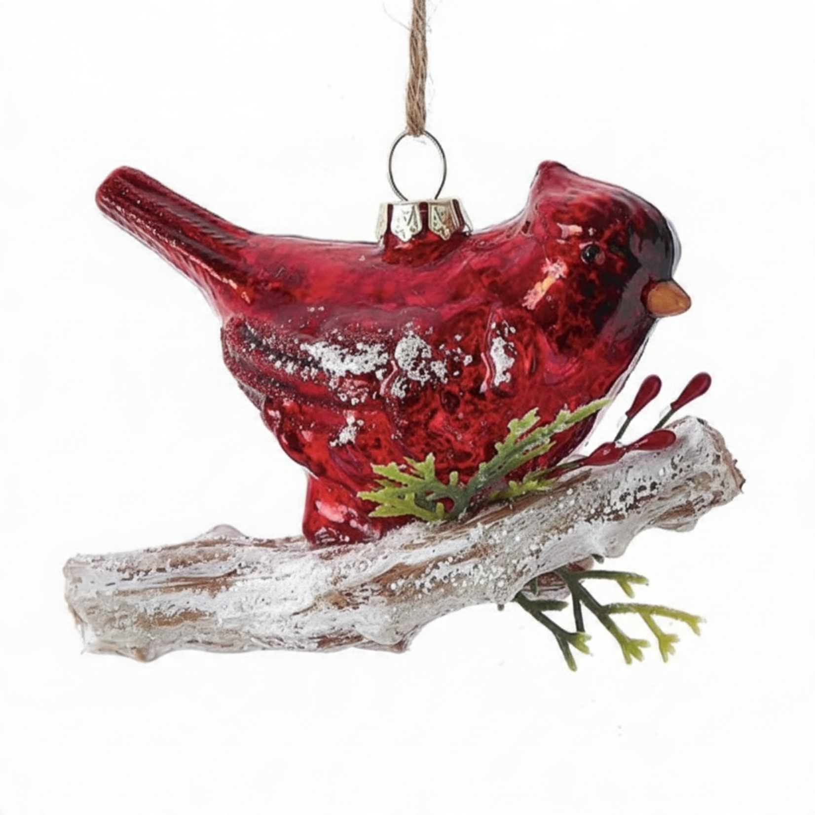 Noble Gems kerstbal Kardinaal vogel (2 soorten)