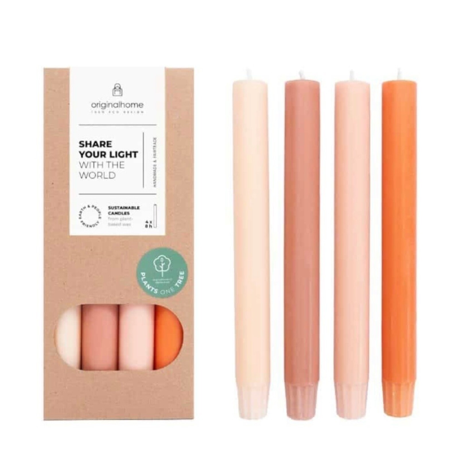 Original Home Original home Vegan dinner candle set (4 stuks) Terracotta