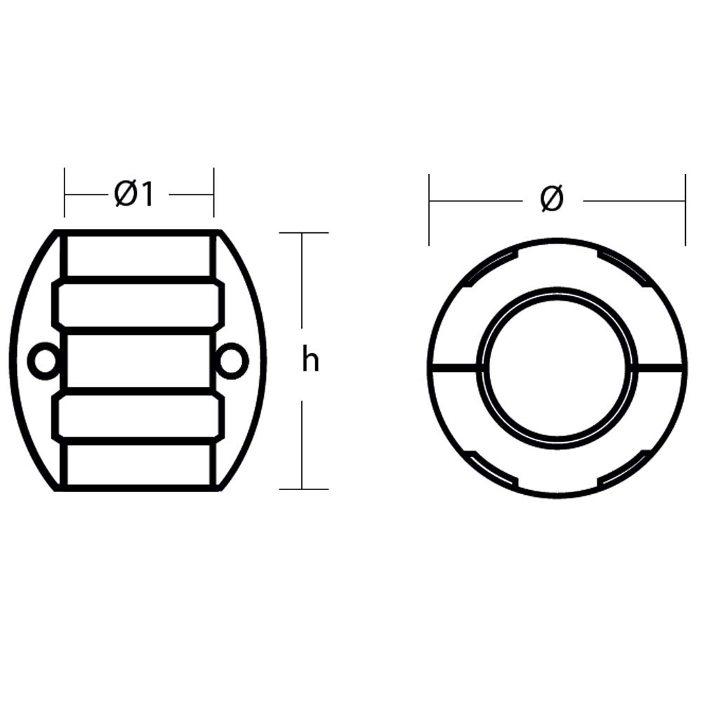 00512M Tecnoseal 48mm Standard Zinc Shaft Anode Anode Outlet
