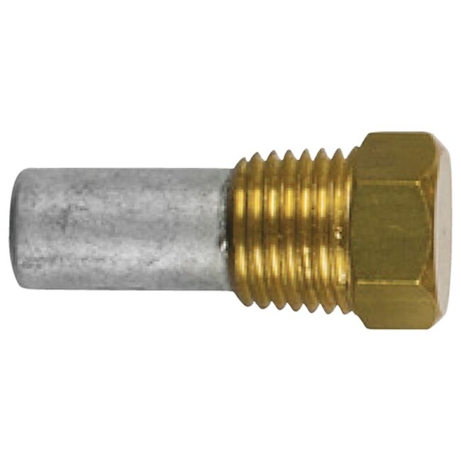 06002T - Tecnoseal Zinc ZF Pencil Anode With Brass Plug 3311301055