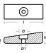 01405AL - Tecnoseal Aluminium Force/Honda/Mercury/Mercruiser Wedge Anode