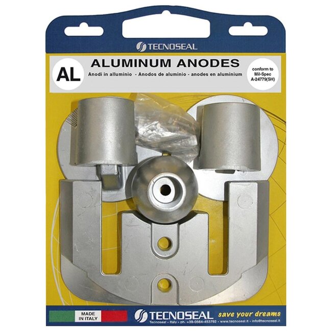 KITBRAVOIII-04AL - Tecnoseal Aluminium Mercury Bravo 3 Anode Kit