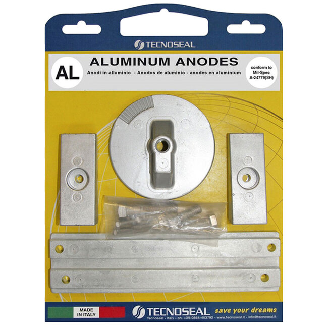 KITVERADO4/AL - Tecnoseal Aluminium Mercury Optimax/Verado Engine Anode Kit