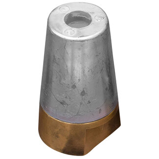 Tecnoseal 00411 - Tecnoseal Zinc 30mm Beneteau/Radice Conical Prop Nut Anode with Brass Plug