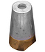 00411 - Tecnoseal Zinc 30mm Beneteau/Radice Conical Prop Nut Anode with Brass Plug