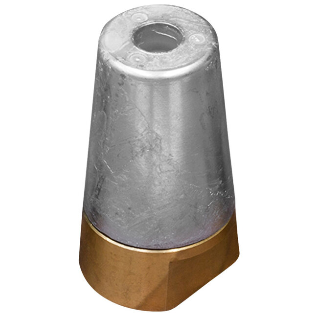 00412 - Tecnoseal Zinc 35mm Beneteau/Radice Conical Prop Nut Anode with Brass Plug