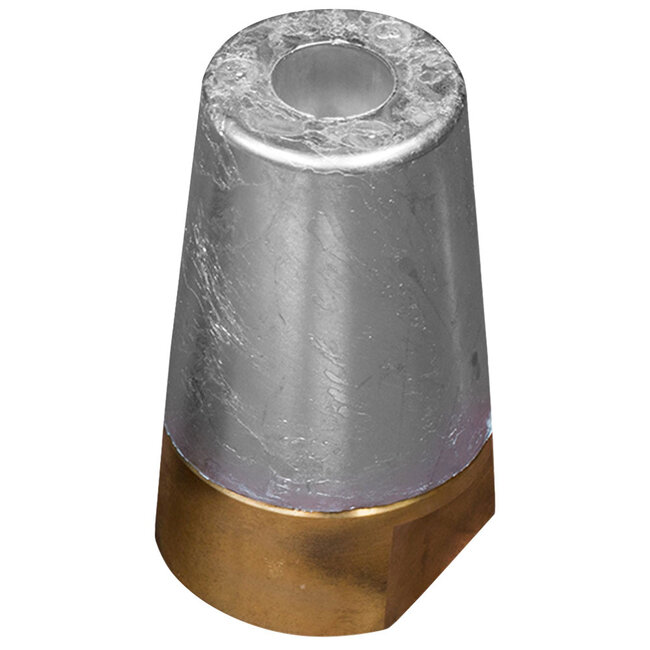 00414 - Tecnoseal Zinc 45mm Beneteau/Radice Conical Prop Nut Anode with Brass Plug