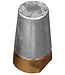 00414 - Tecnoseal Zinc 45mm Beneteau/Radice Conical Prop Nut Anode with Brass Plug