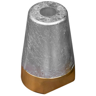 Tecnoseal 00415 - Tecnoseal Zinc 50mm Beneteau/Radice Conical Prop Nut Anode with Brass Plug