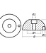 01030 - Tecnoseal Zinc J-Prop Feathering Propeller Nut Anode 60mm