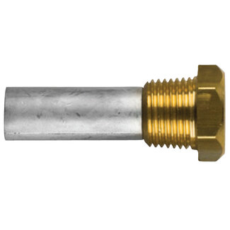 Tecnoseal 02028T - Tecnoseal Zinc Caterpillar Pencil Anode With Brass Plug
