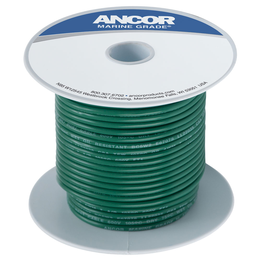 Ancor Marine Grade Cable Green 2mm (14 AWG) Anode Outlet