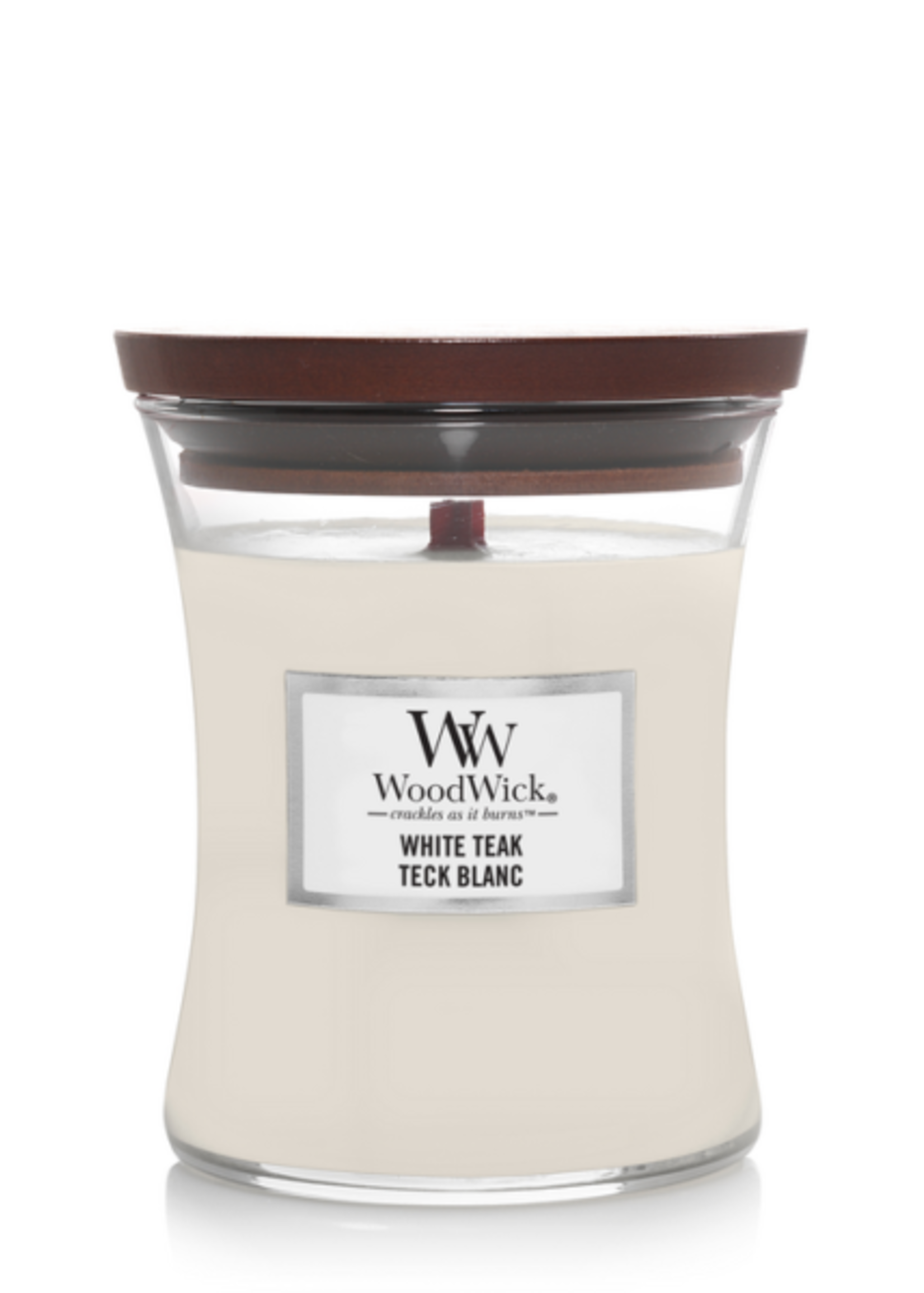 Woodwick White Teak Medium Candle