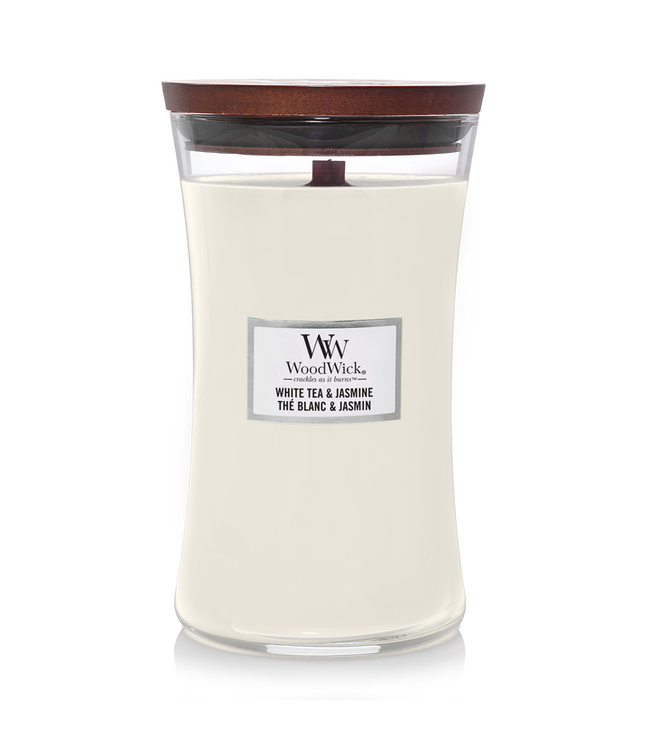 Woodwick White tea & jasmine large candle