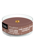 Woodwick Stone washed suede petite candle