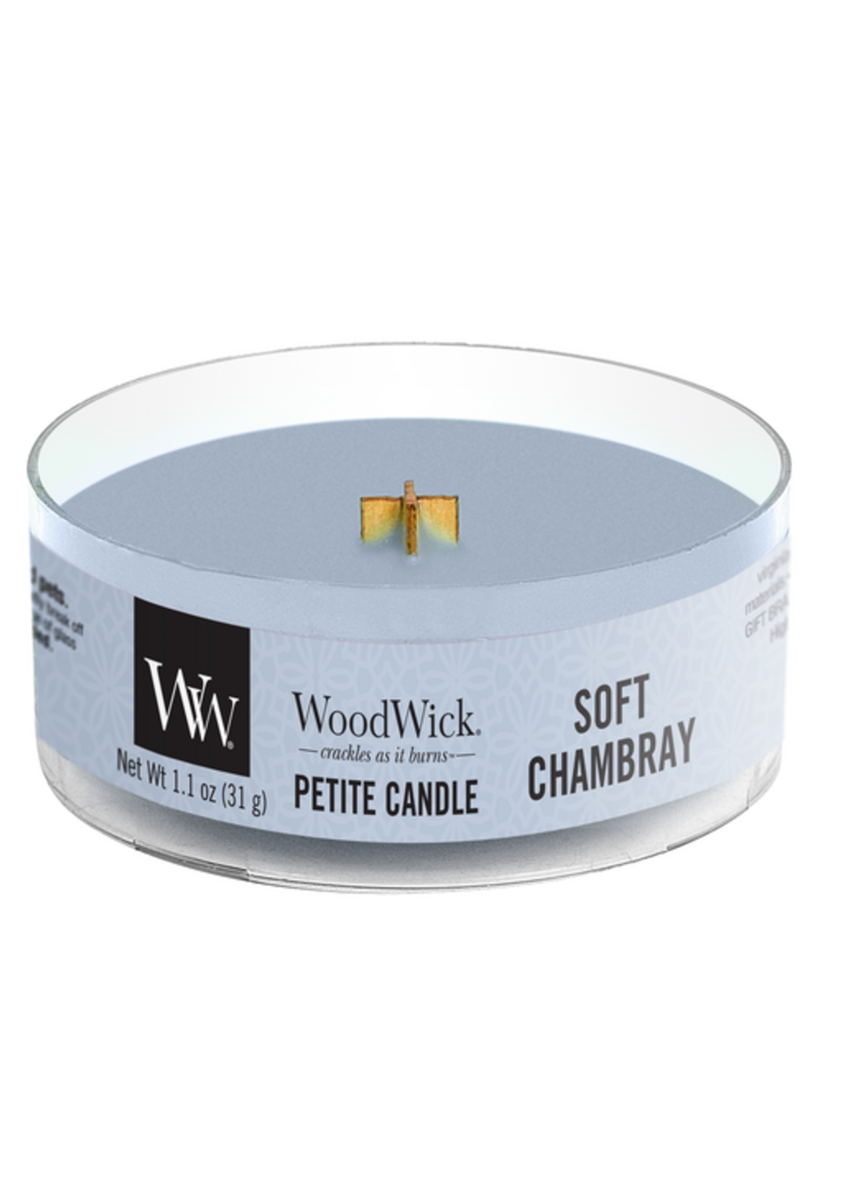 Woodwick Soft chambray petite candle