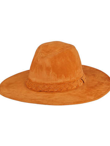 J.Y.M. Suede look hat braided detail  Camel