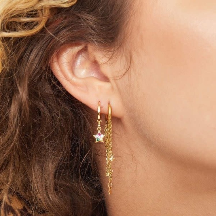 J.Y.M. Earrings with Chain and Charms  Tunder