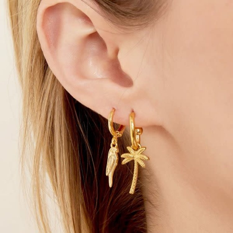 J.Y.M. Earrings Beachy Palm Silver
