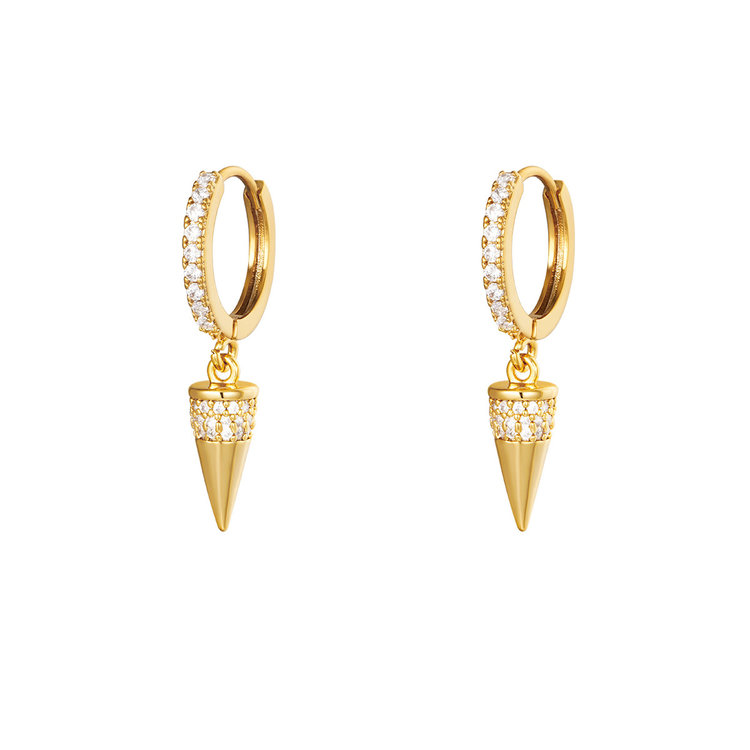 J.Y.M. Earrings Diamond Cone Gold
