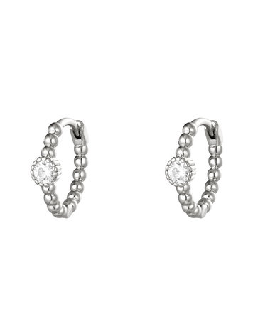 J.Y.M. Earrings Pearls In A Row Silver