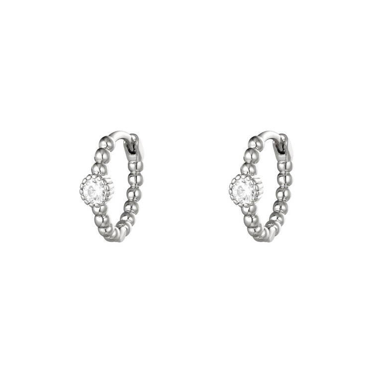 J.Y.M. Earrings Pearls In A Row Silver