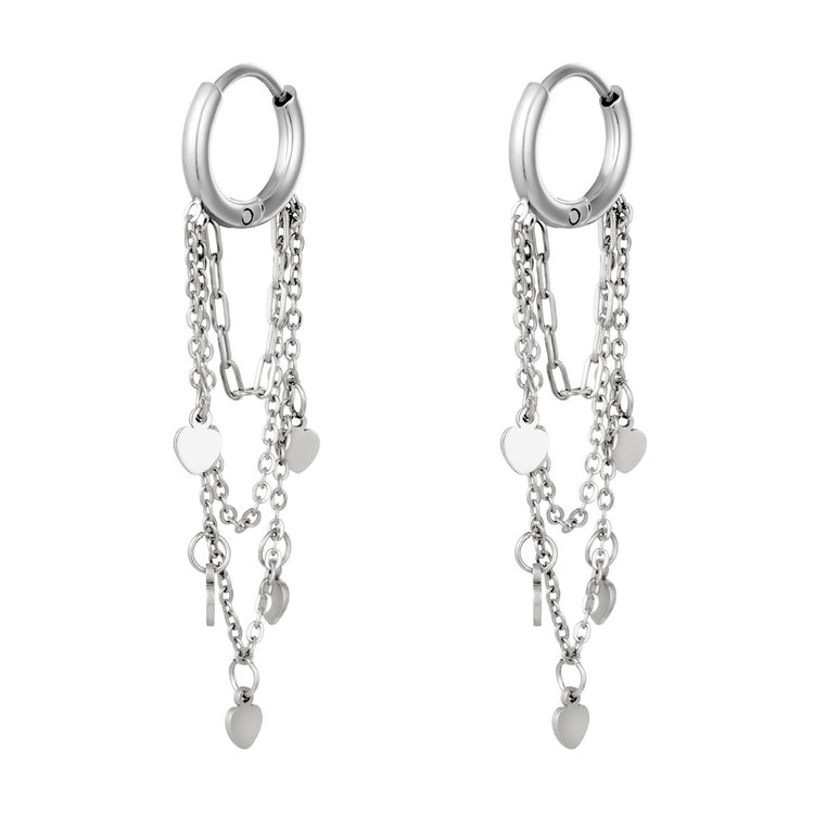 J.Y.M. Earrings with Chain and Charms  harts