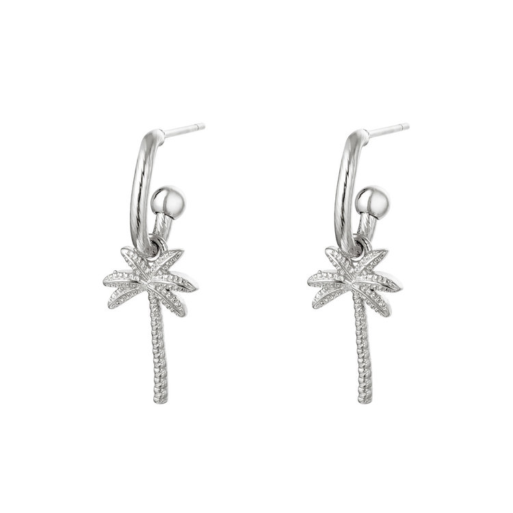 J.Y.M. Earrings Beachy Palm Silver
