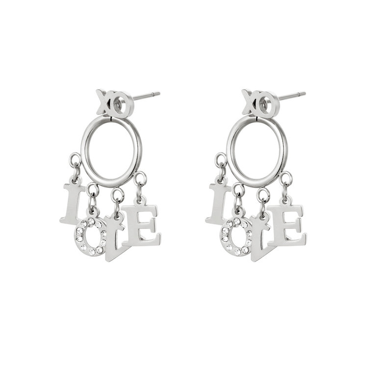J.Y.M. Earrings Dangling Love Silver