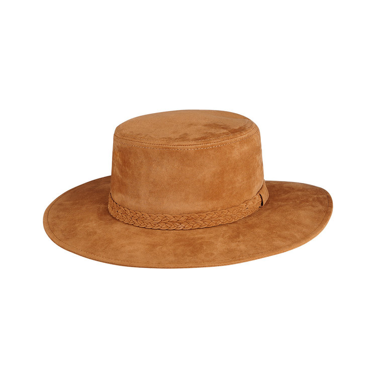 J.Y.M. Suede look hat braided detail  Camel