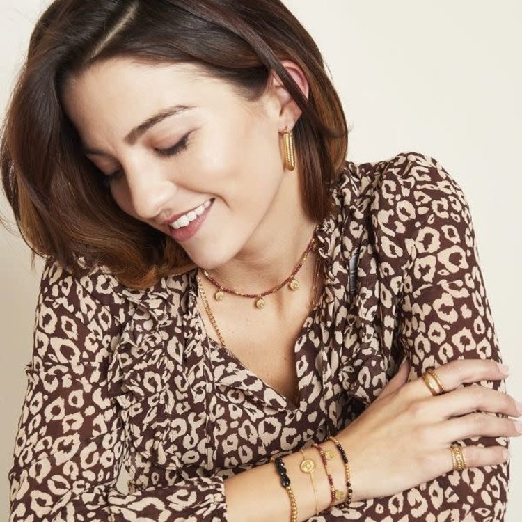 J.Y.M. Ketting Beads & Coins Black