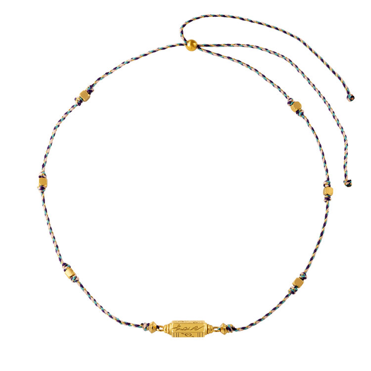 J.Y.M. Stainless steel bead necklace  Bleu