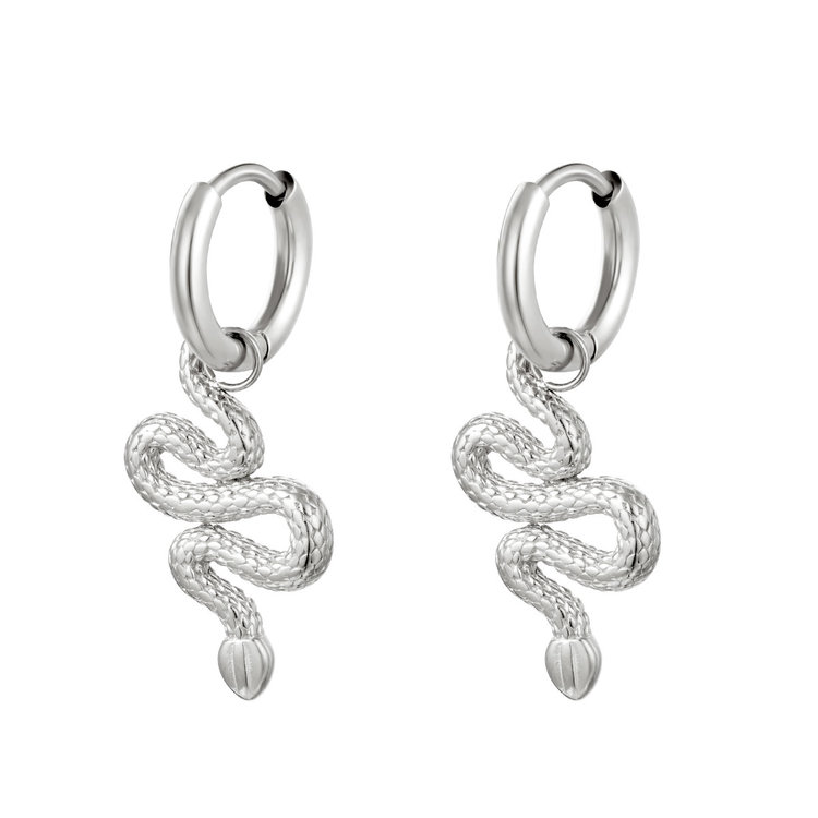 J.Y.M. Earrings Shiney Serpent Silver