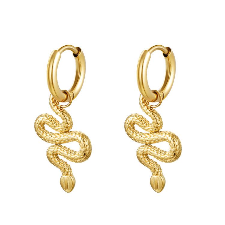 J.Y.M. Earrings Shiney Serpent Gold