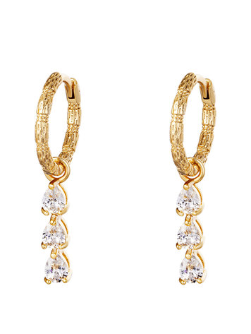 J.Y.M. Earrings Diamonds In A Row Gold