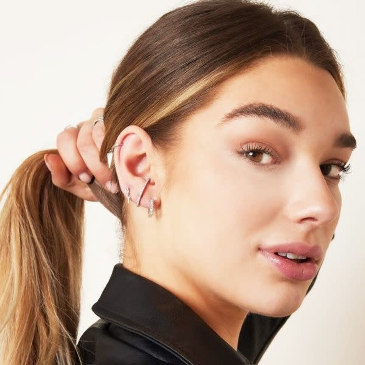 J.Y.M. Earrings Diamond Square Gold