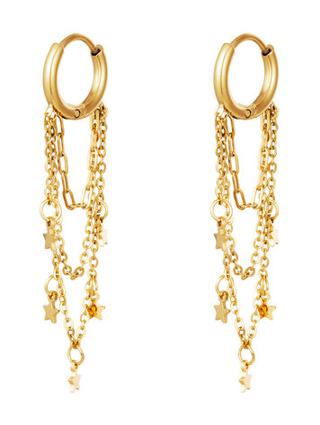 J.Y.M. Earrings with Chain and Charms Star