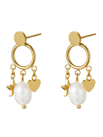 J.Y.M. Earrings Happy Vibes Gold