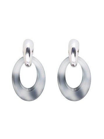 J.Y.M. Oorbellen Urban ovaal wit