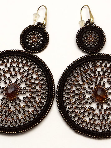 J.Y.M. Earrings Christal Statement Bruin