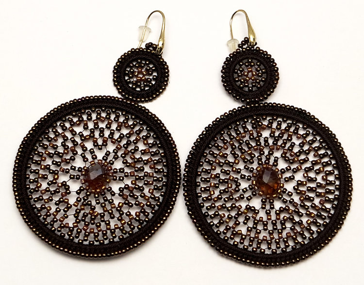 J.Y.M. Earrings Christal Statement Bruin