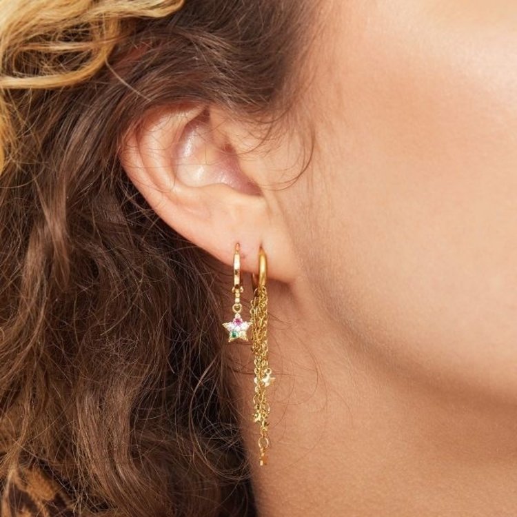 J.Y.M. Earrings with Chain and Charms Garlands