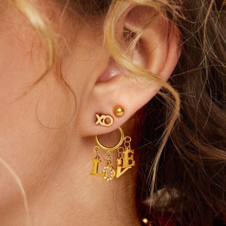 J.Y.M. Earrings Dangling Love Silver