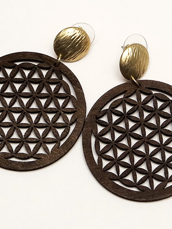 J.Y.M. Oorbellen Round Wood