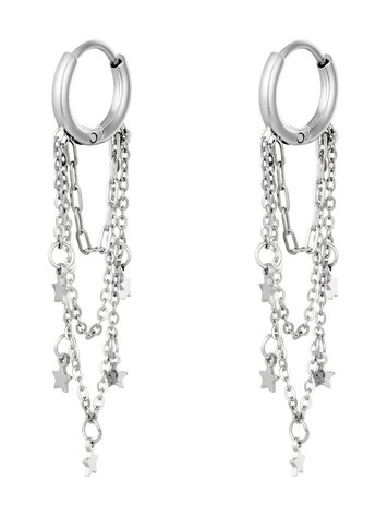J.Y.M. Earrings with Chain and Charms Star